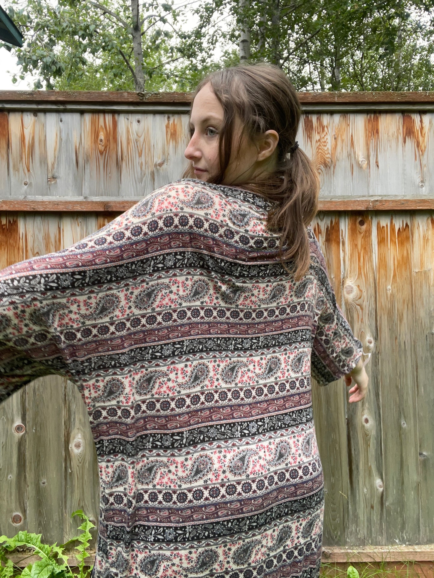 Navy Fringe & Paisley Kimono | From the Rack | Grace Thrifts
