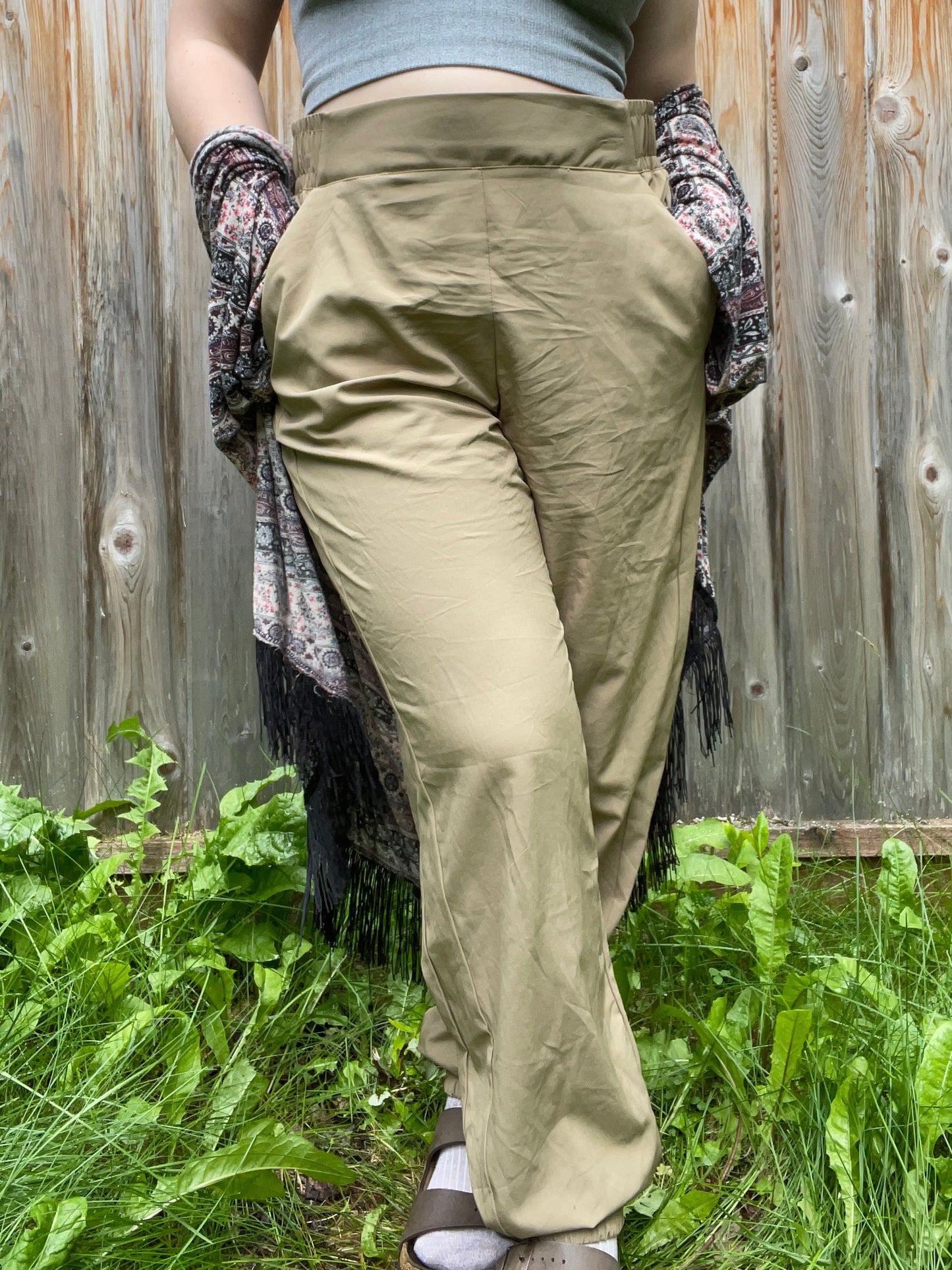 Tan Parachute Pants | From the Rack | Grace Thrifts