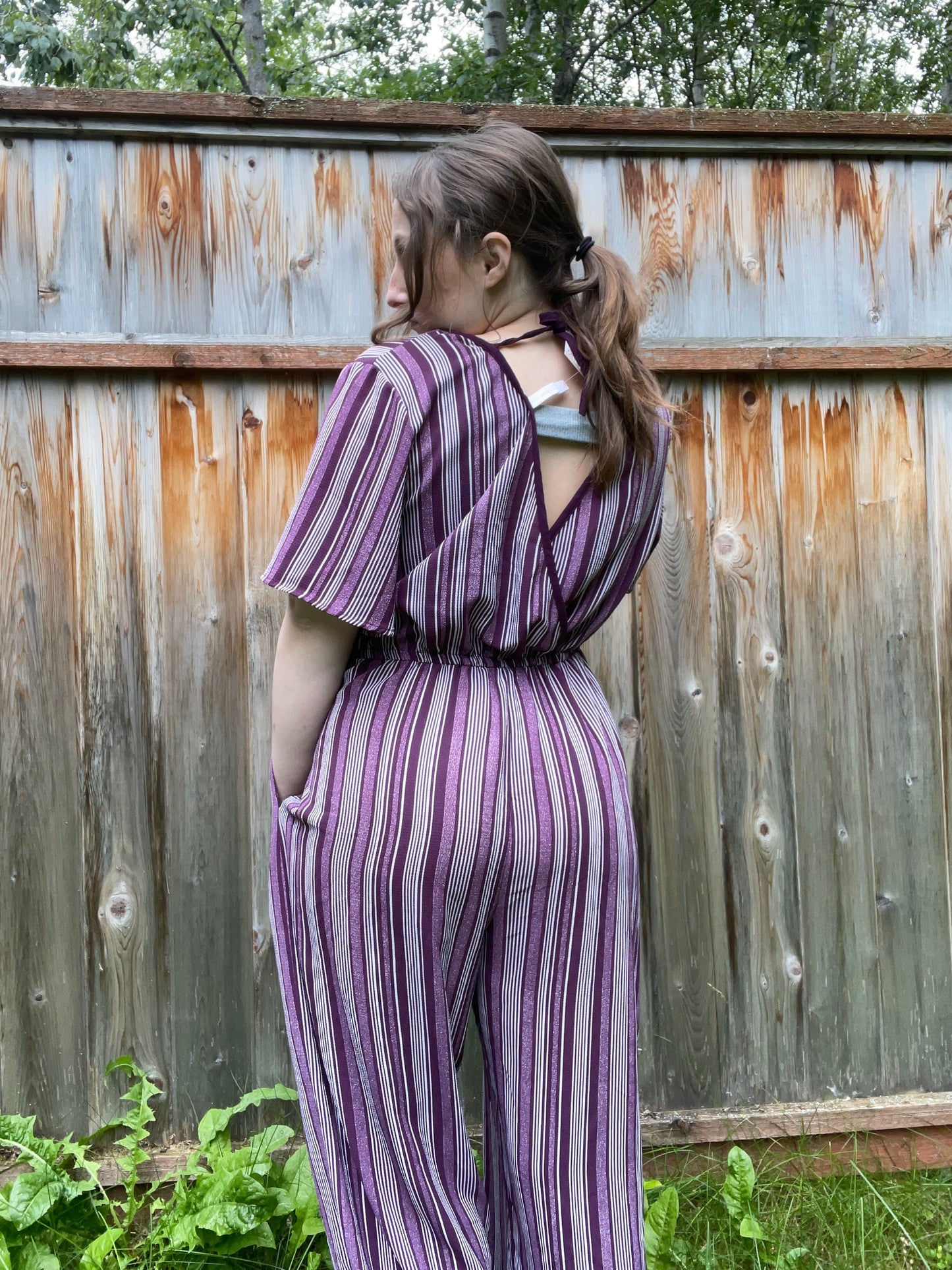 Purple Striped Jumpsuit | From the Rack | Grace Thrifts