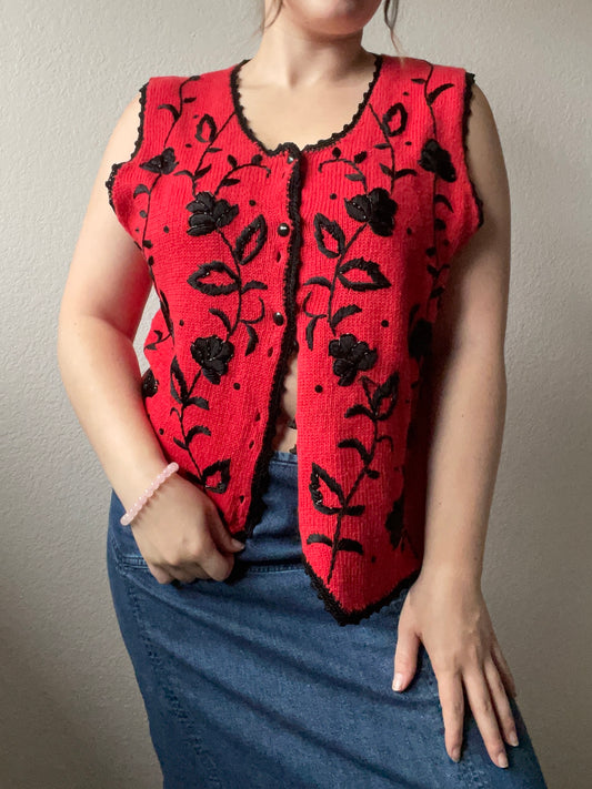 Vintage Floral Beaded Vest | From the Rack | Grace Thrifts