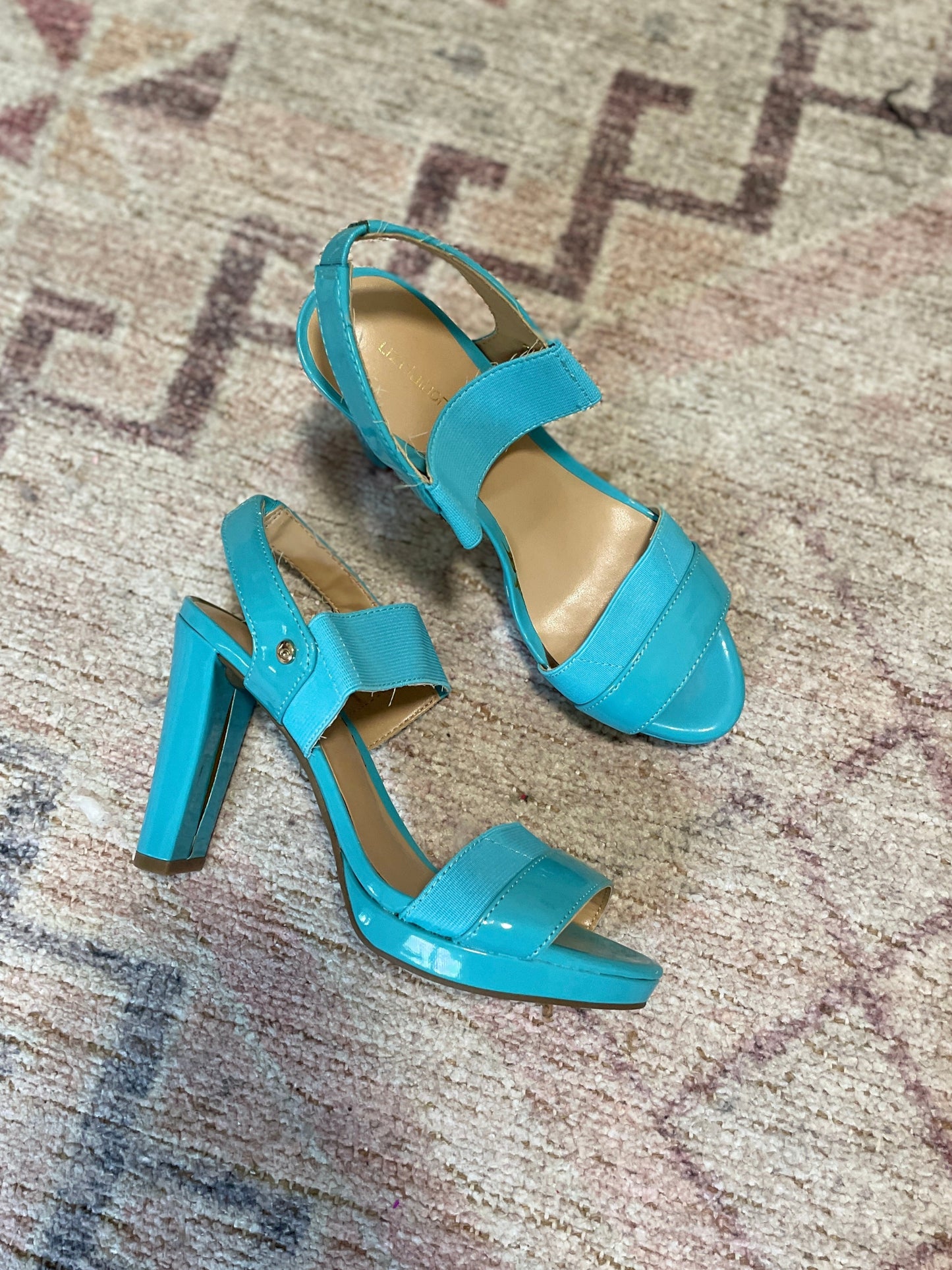 Aqua Blue Strappy Heels | From the Rack | Grace Thrifts