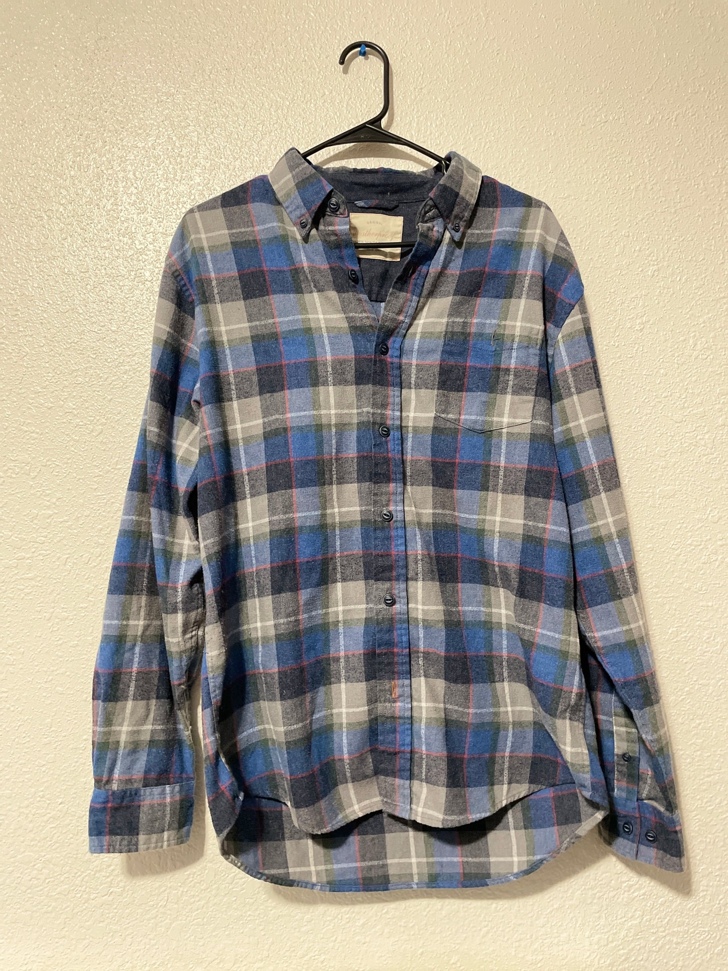 Blue and Grey Button Up Flannel | From the Rack | Curated Secondhand Styles | Grace Thrifts | Wasilla, AK