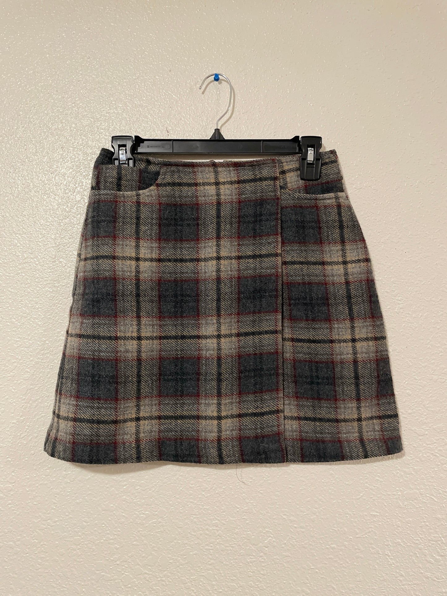 Slate Plaid Mini Wrap Skirt | From the Rack | Curated Secondhand Styles | Grace Thrifts | Wasilla, AK