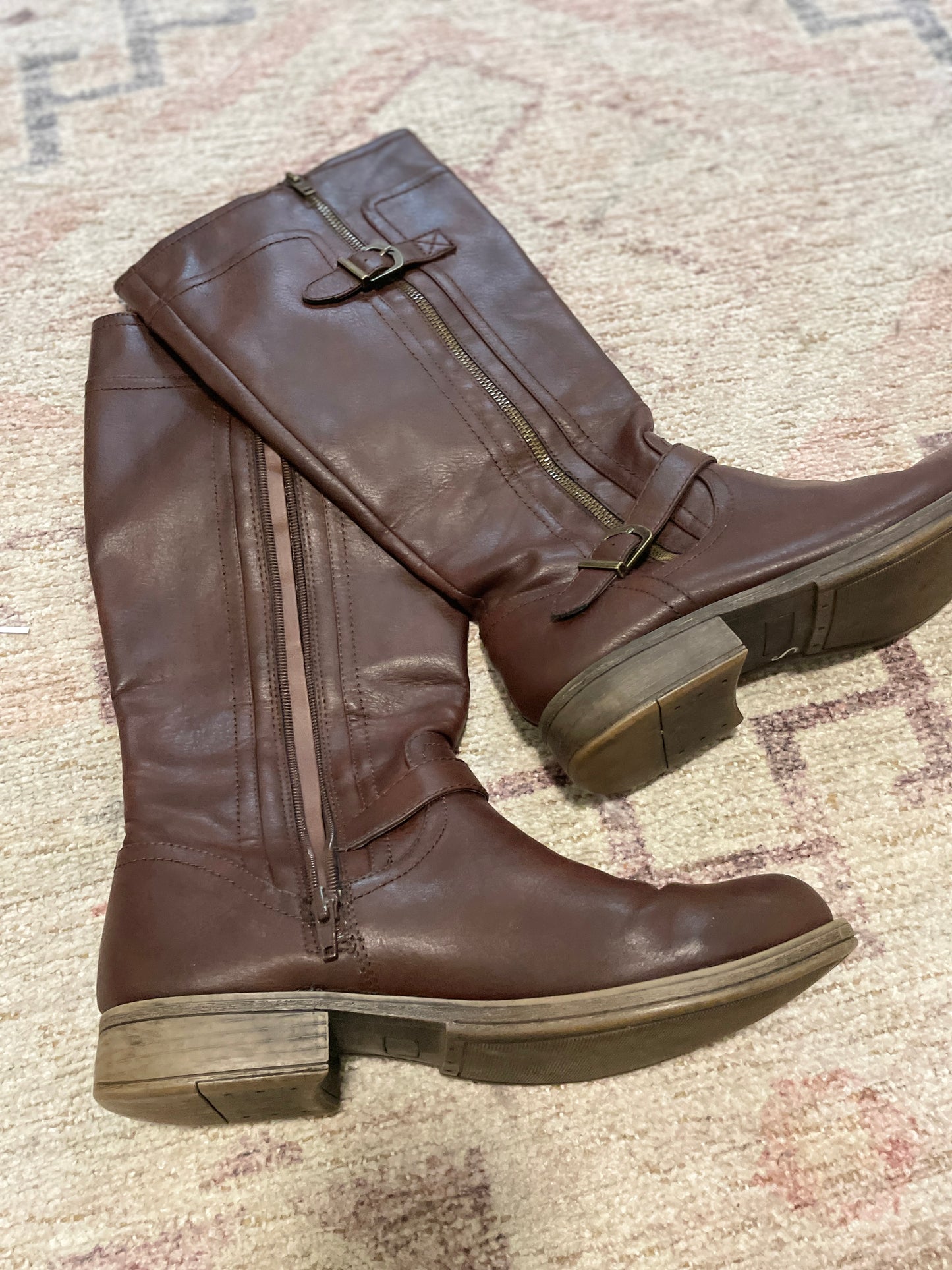 Brown Leather Buckle Boots | From the Rack | Grace Thrifts