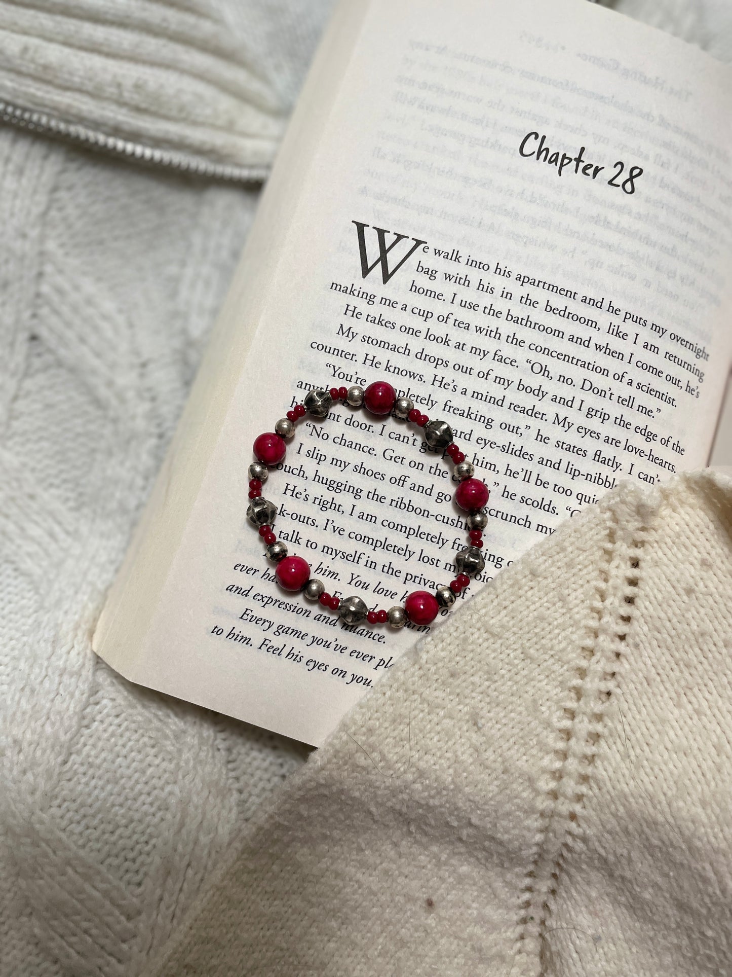 Red and Silver Beaded Bracelet | From the Rack | Grace Thrifts