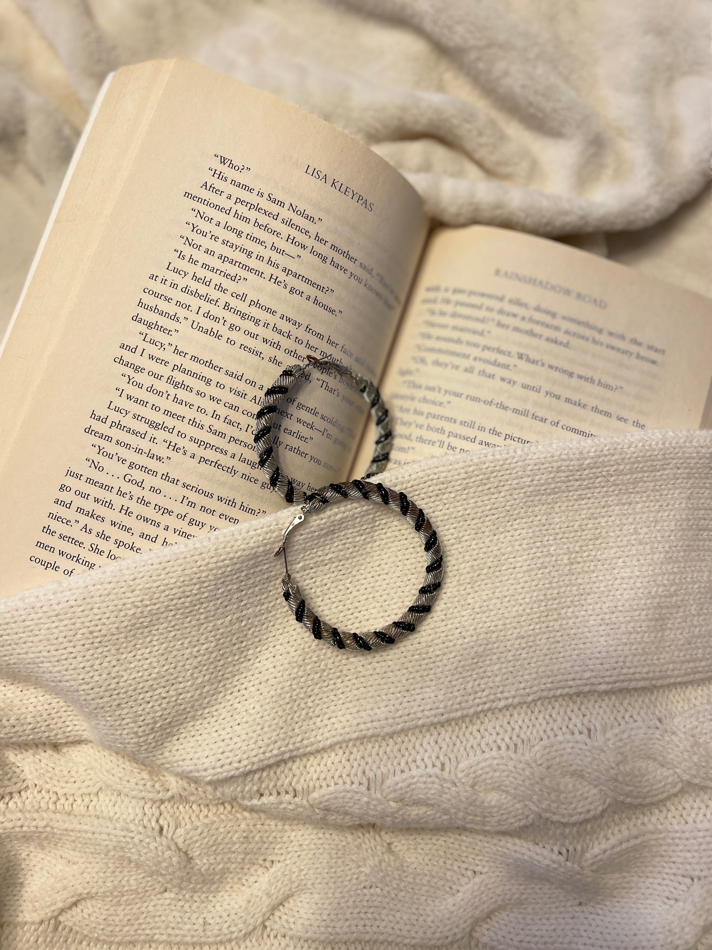 Black & Silver Twisted Hoops | From the Rack | Grace Thrifts