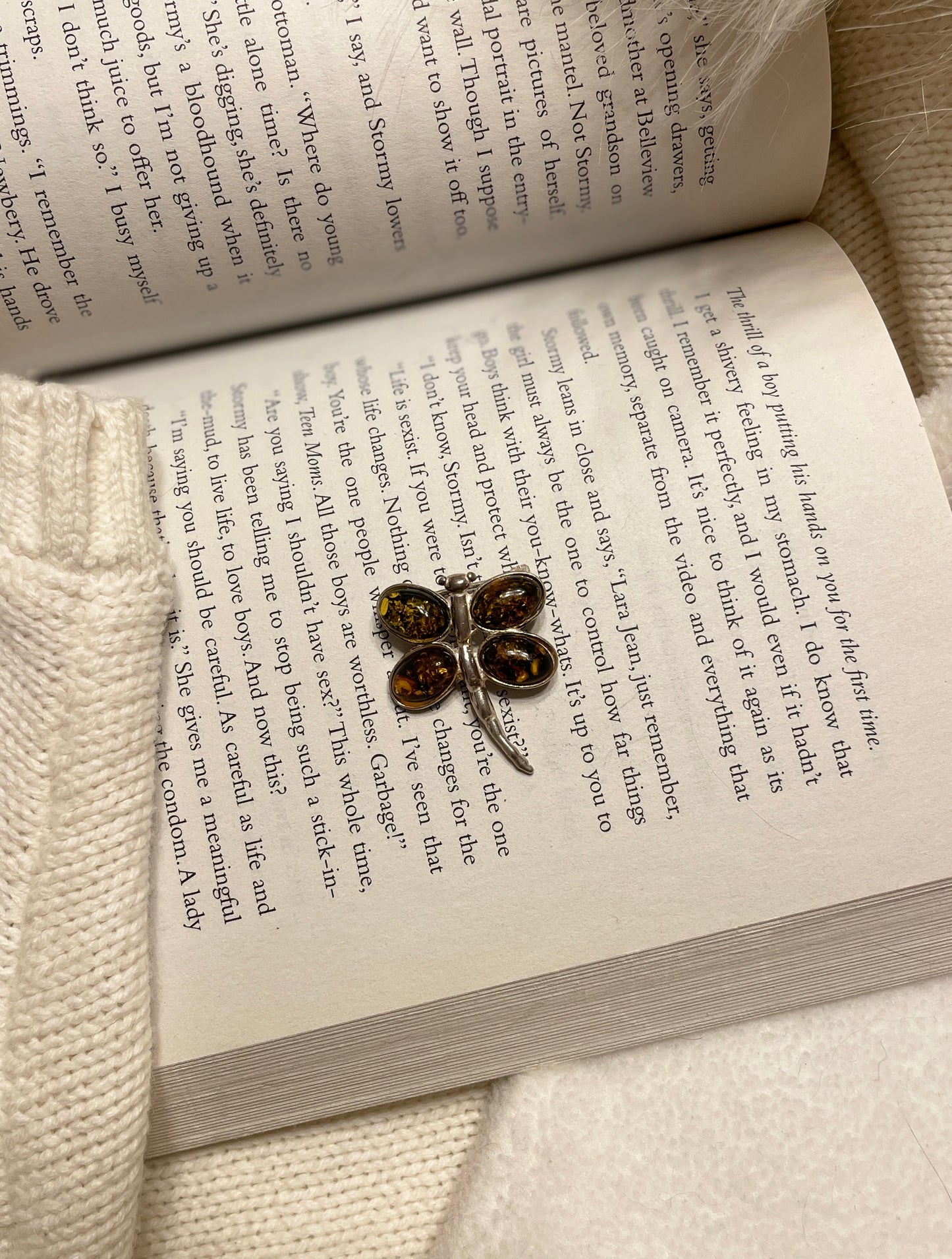 Vintage Baltic Amber Dragonfly Brooch | From the Rack | Grace Thrifts