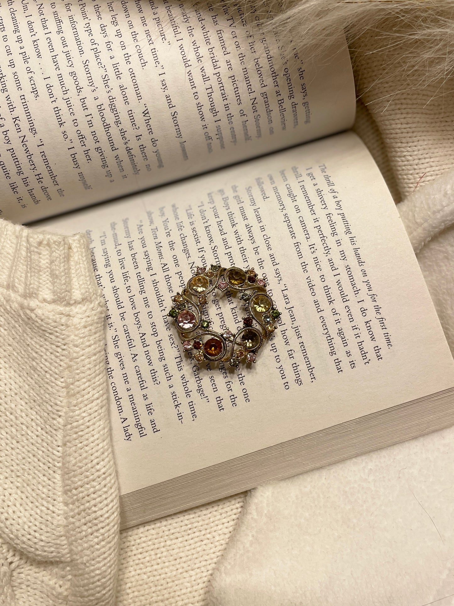 Vintage Monet Rhinestone Wreath Brooch | From the Rack | Grace Thrifts