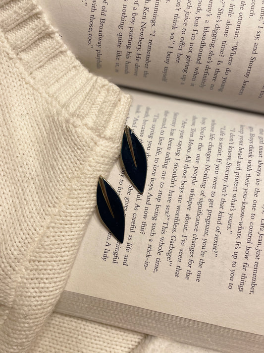 Crown Trifari Blue Enamel Earrings | From the Rack | Grace Thrifts