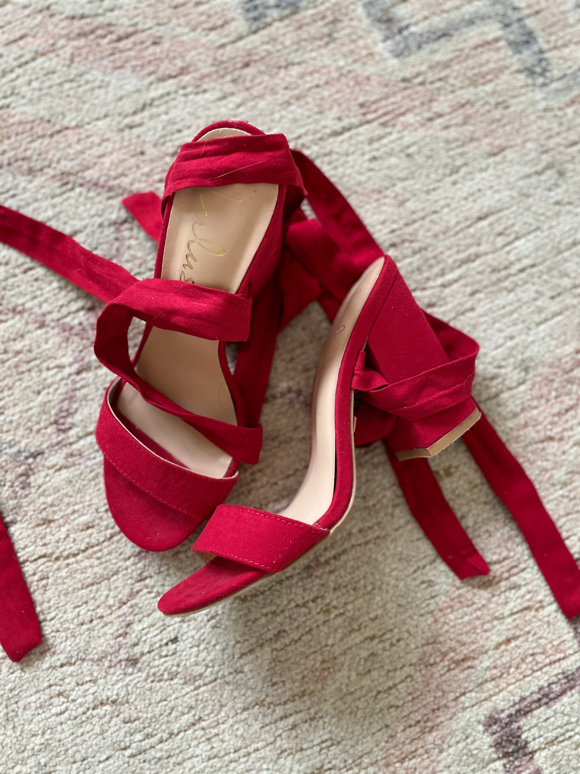 Red Lace Up Heels | Grace Thrifts | Wasilla, AK