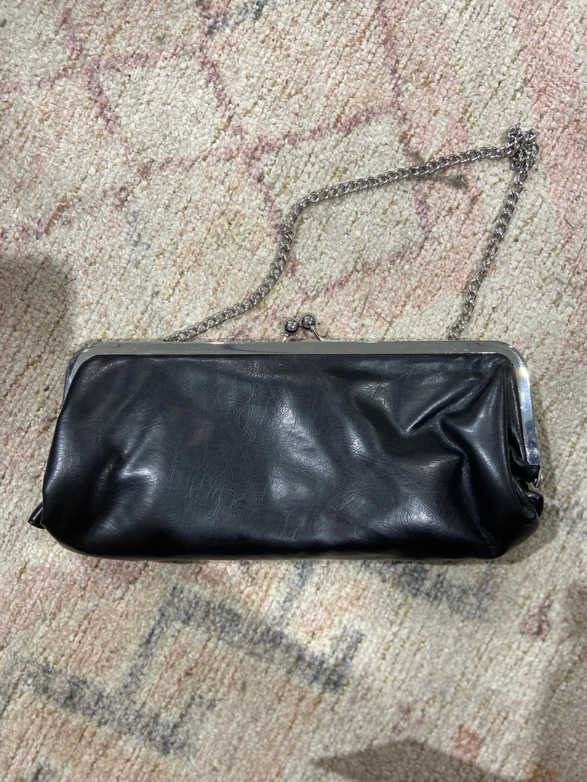Black & Silver Ruffle Clutch | From the Rack | Grace Thrifts