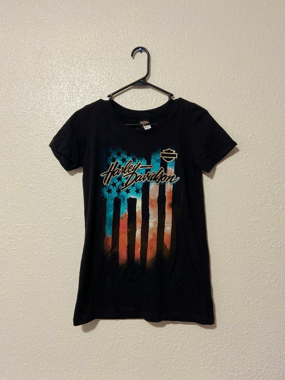 NWT Harley Davidson Flag Graphic Tee | From the Rack | Grace Thrifts