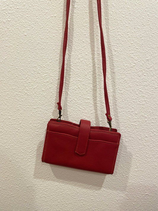 Red Leather Crossbody Bag | From the Rack | Grace Thrifts
