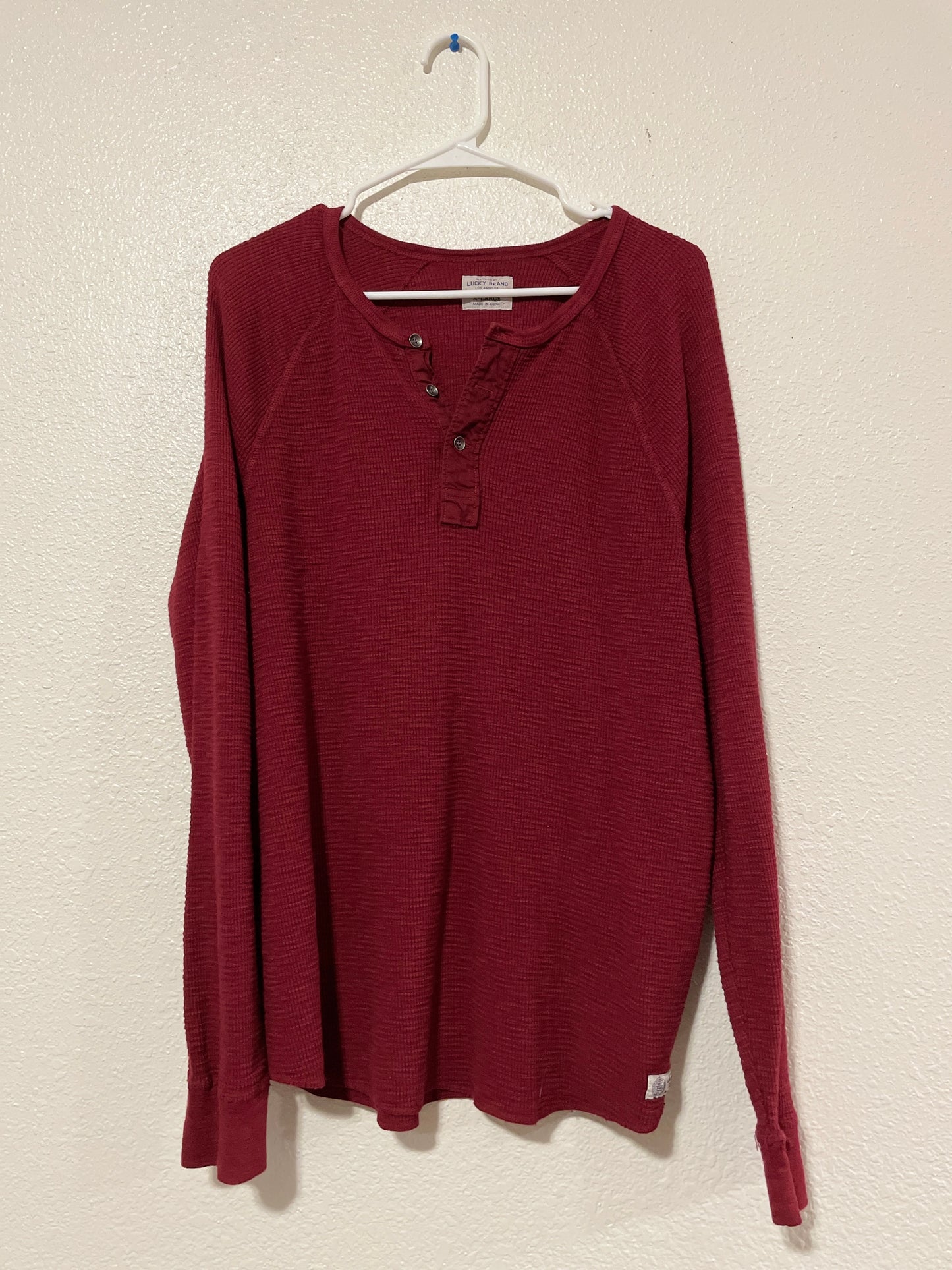 Red Waffle Knit Top | From the Rack | Grace Thrifts