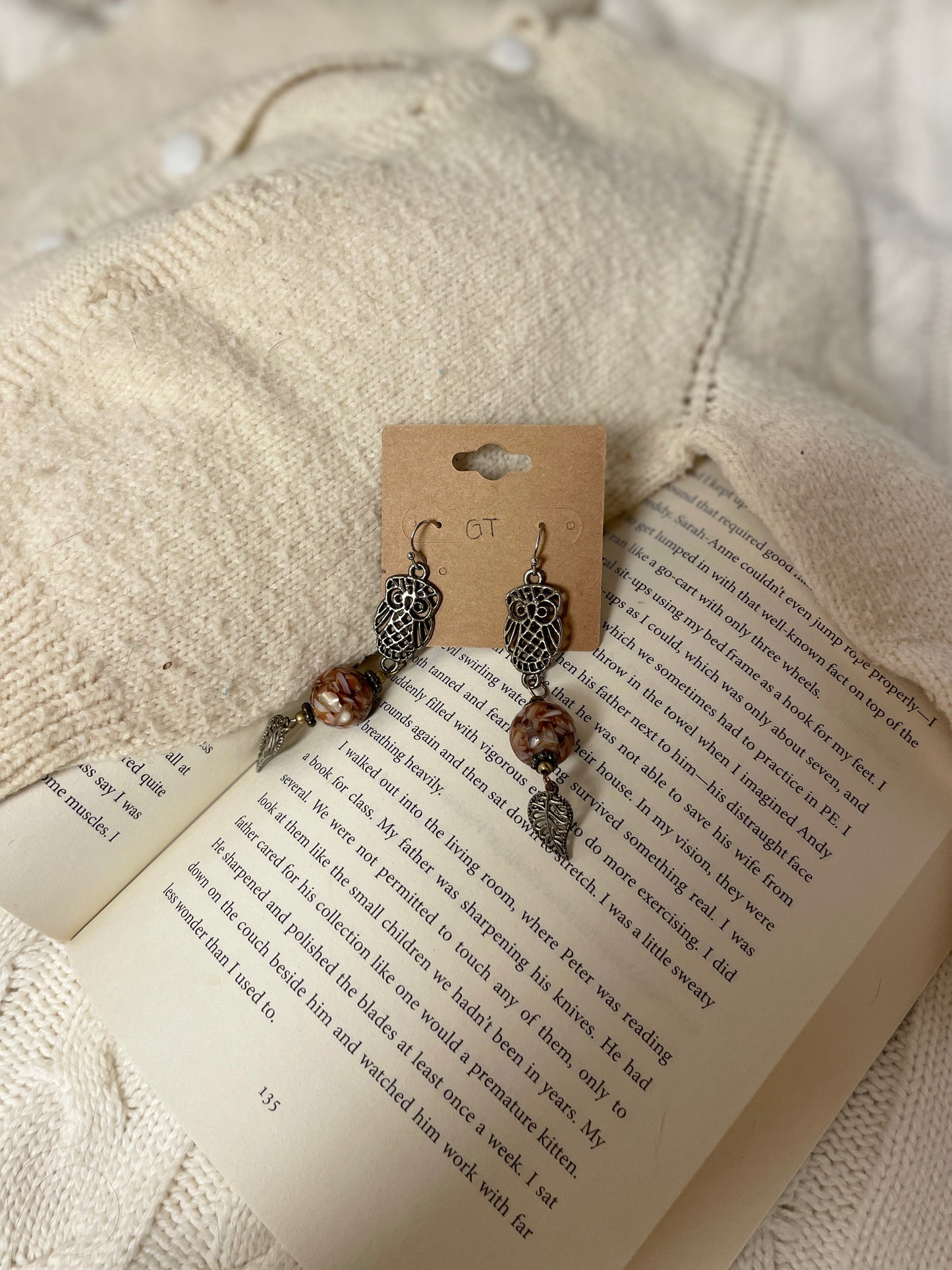 Owl Marble Drop Earrings | From the Rack | Grace Thrifts