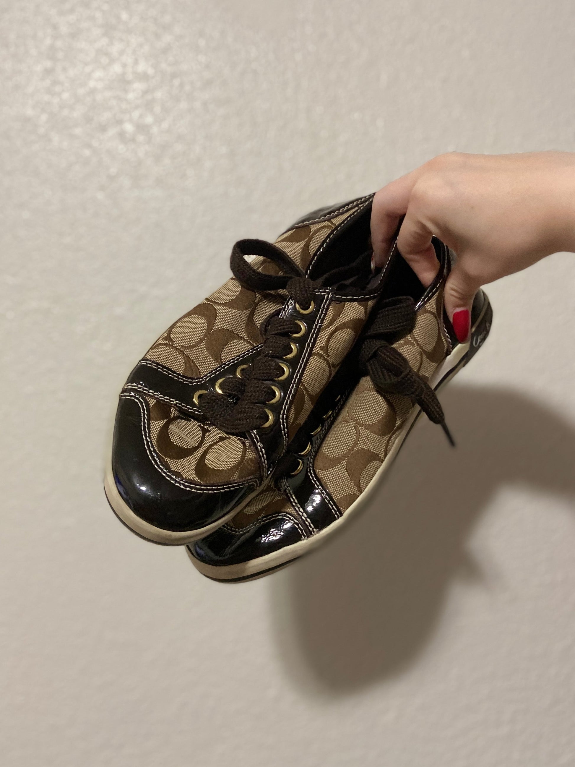 Classic Brown Coach Bowling Sneakers | from the Rack | Curated Secondhand Styles | Grace Thrifts | Wasilla, AK