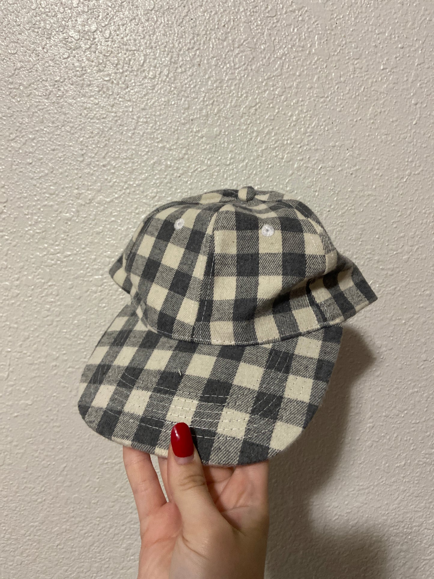 White and Grey Plaid Baseball Cap | From the Rack | Curated Secondhand Styles | Grace Thrifts | Wasilla, AK
