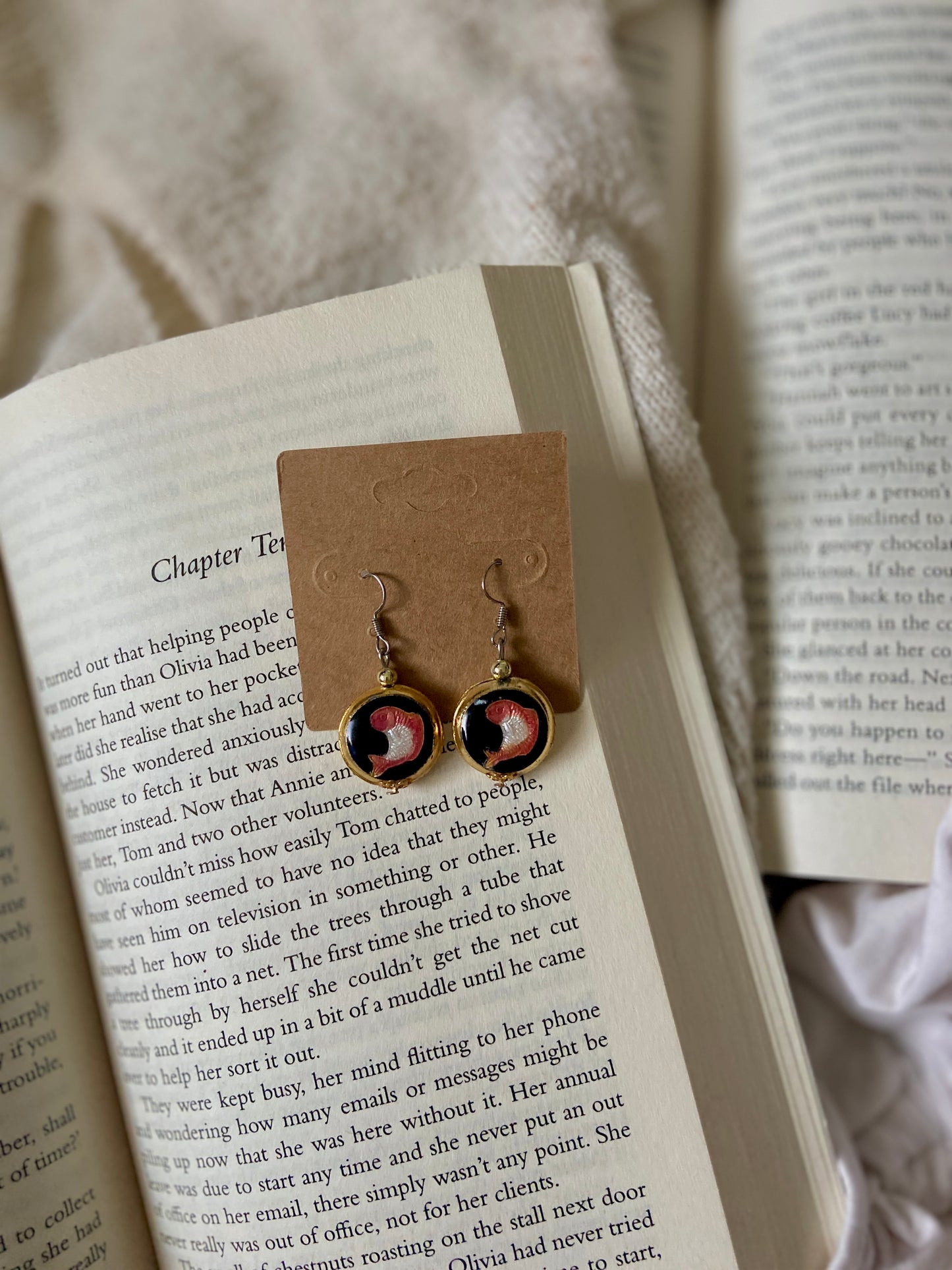 Gold Trimmed Goldfish Earrings | From the Rack| Curated Secondhand Styles | Grace Thrifts | Wasilla, AK