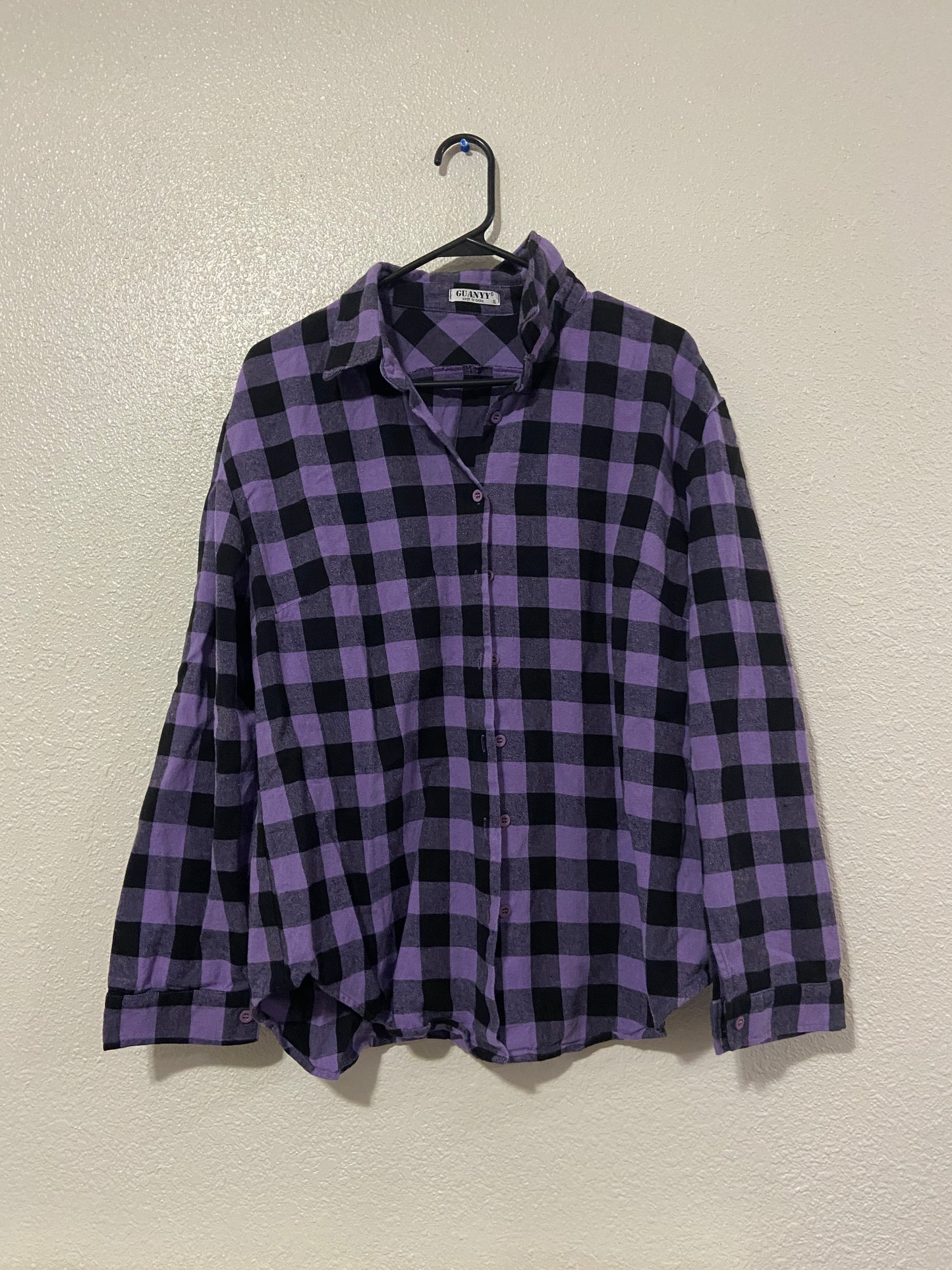 Purple and Black Button Up Flannel From the Rack | Curated Secondhand Styles | Grace Thrifts | Wasilla, AK