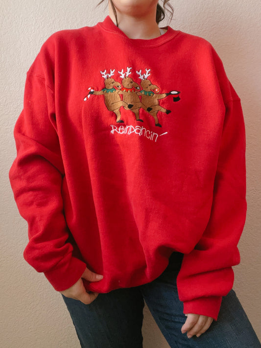 Reindancin' Christmas Crewneck | From the Rack | Grace Thrifts