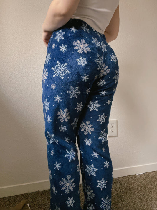 Dark Blue Snowflake Pajama Pants