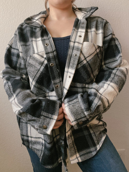B&W Plaid Shacket | From the Rack | Grace Thrifts