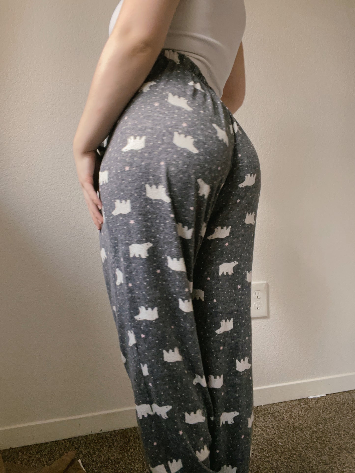 Grey Polar Bear Pajama Pants