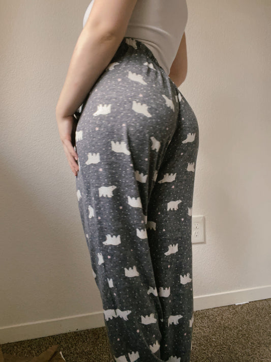 Grey Polar Bear Pajama Pants