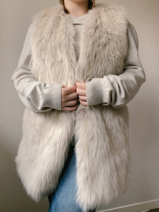 Off-White Faux Fur Vest | From the Rack | Grace Thrifts
