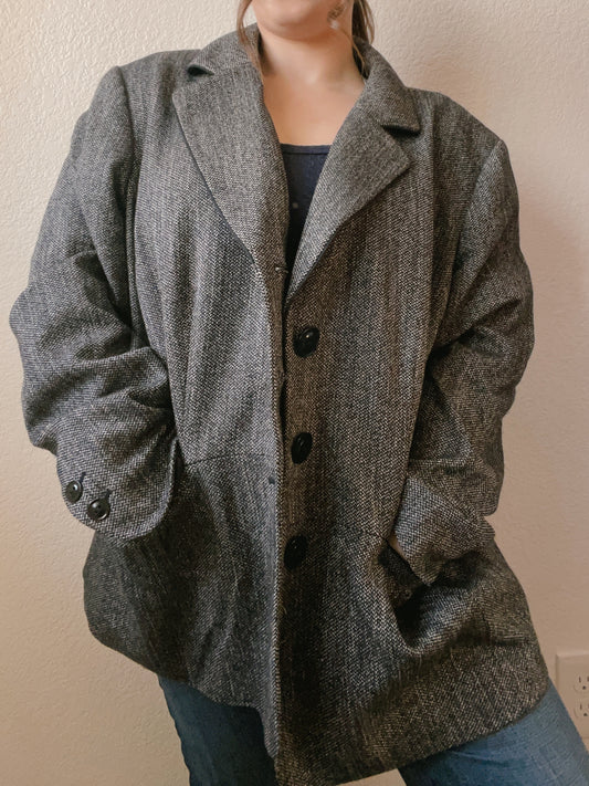 Dark Grey Winter Blazer Coat | From the Rack | Grace Thrifts