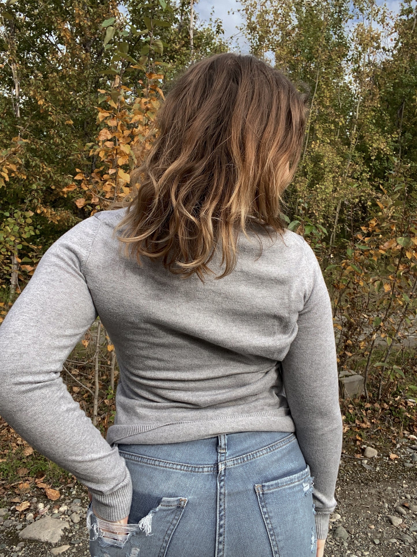 Grey Diamond Plaid Knit Sweater | From the Rack | Grace Thrifts | Curated Secondhand Styles | Located in Wasilla, AK