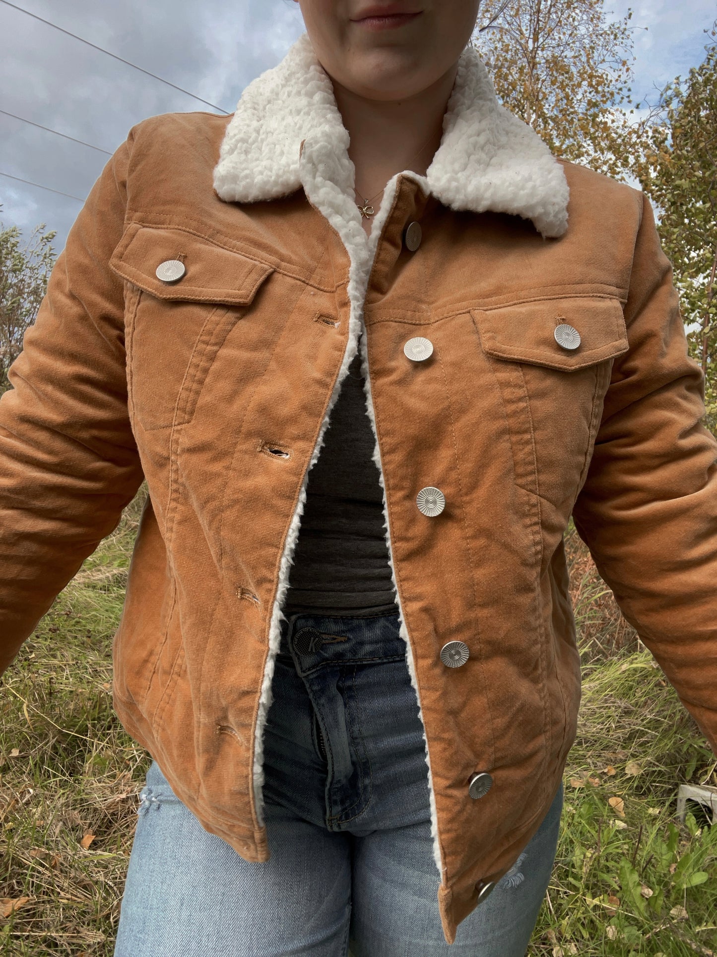 Burnt Orange Sherpa Lined Jacket | From the Rack | Curated Secondhand Styles | Grace Thrifts | Wasilla, AK