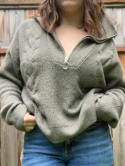 Sage Soft Quarter Zip Sweater