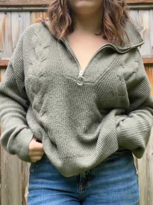 Sage Soft Quarter Zip Sweater