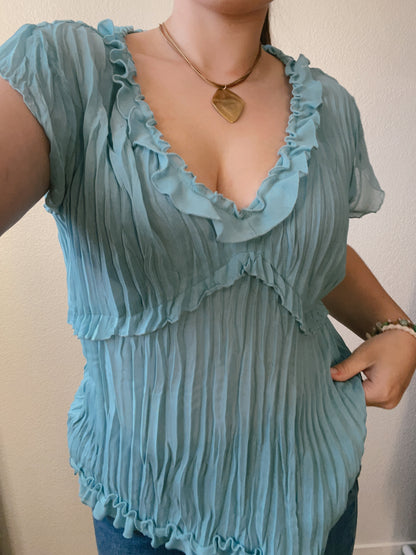 Blue Sheer Y2K Top | From the Rack | Grace Thrifts