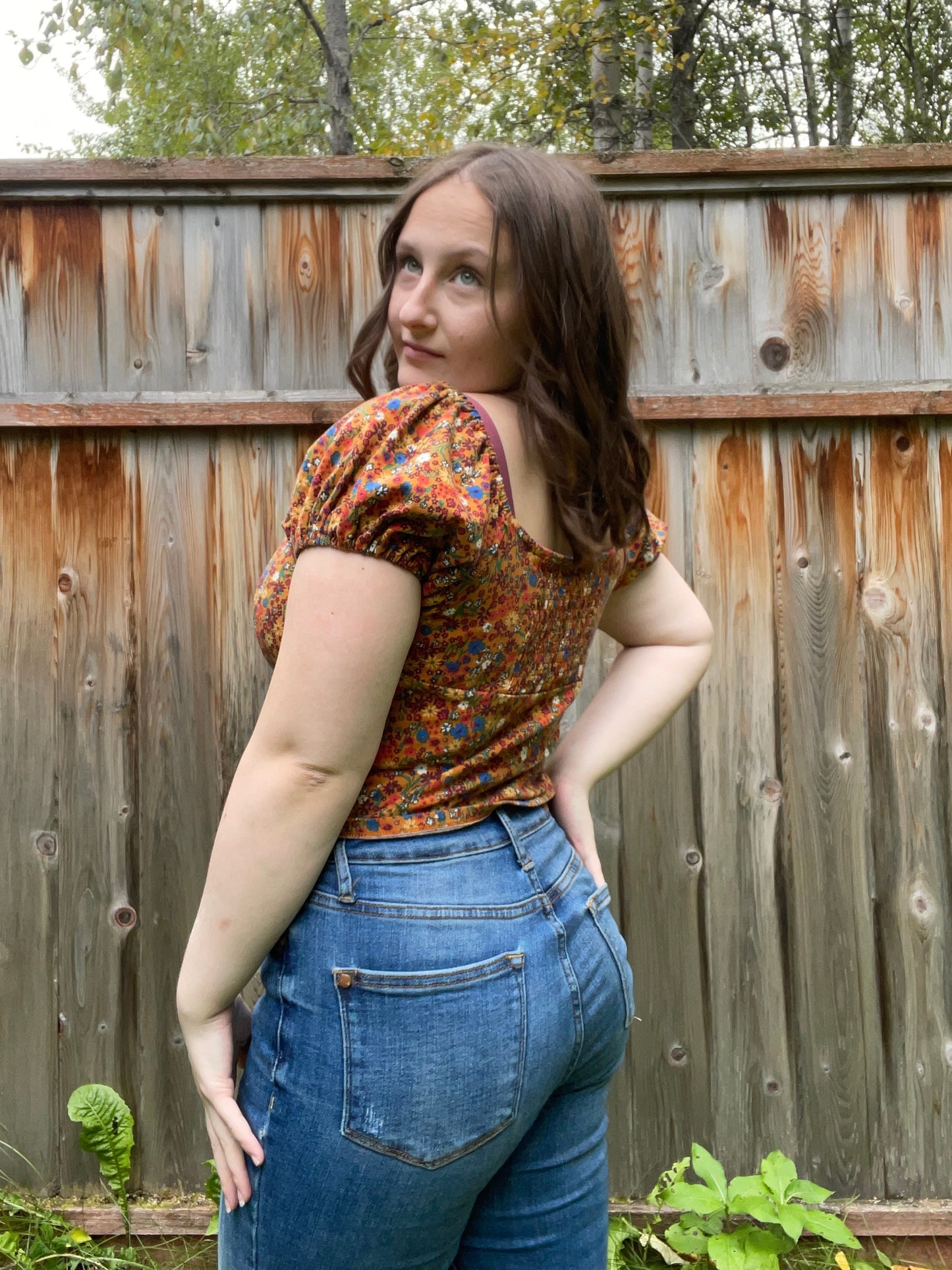 Fall Floral Puff Sleeve Top