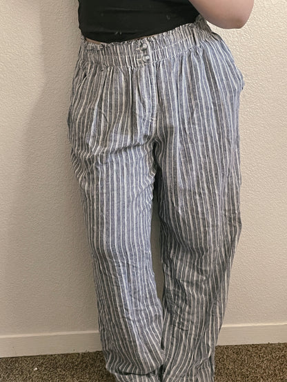 Blue & White Stripe Pants