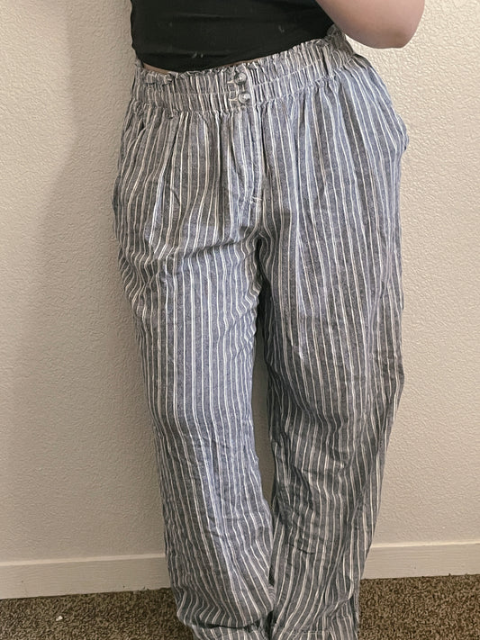 Blue & White Stripe Pants