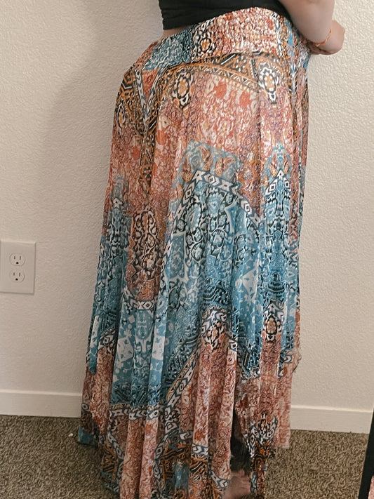 Bohemian Flare Maxi Skirt
