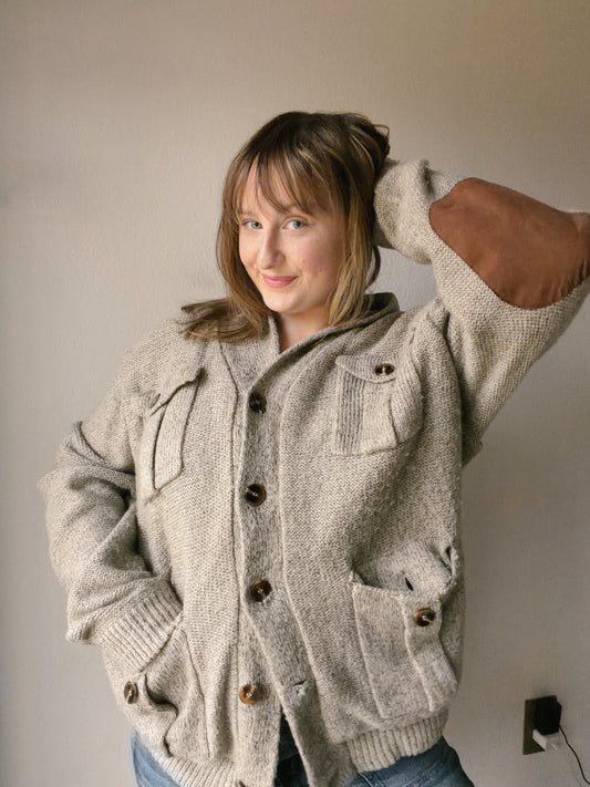 Vintage Weatherproof Chunky Knit Coat
