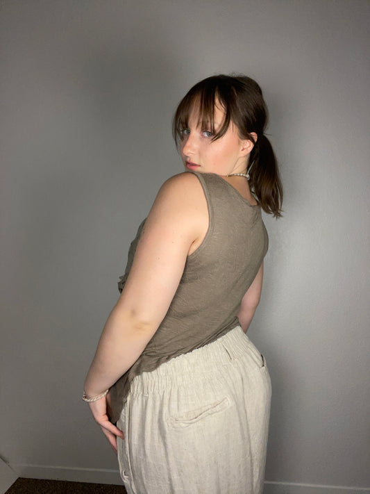 Asymmetrical Lace Tank Top