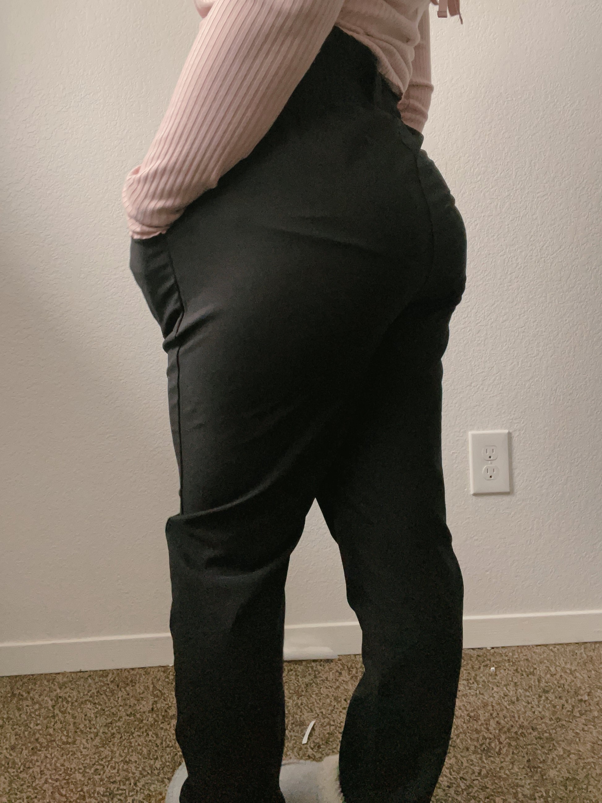 Black Pleated Elastic Slacks | From the Rack | Grace Thrifts