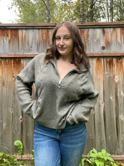 Sage Soft Quarter Zip Sweater