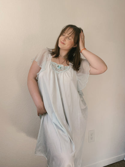 Blue Rose Slip Dress