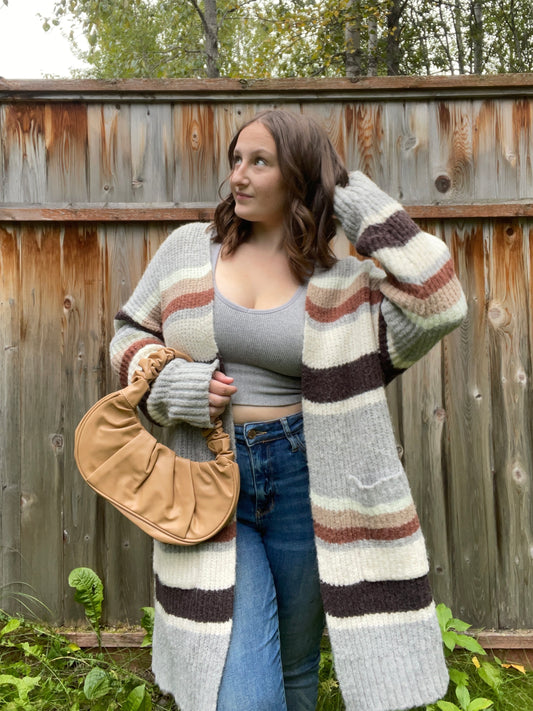 Espresso Striped Cardigan