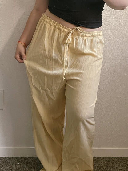Vintage Yellow Ribbed Pants