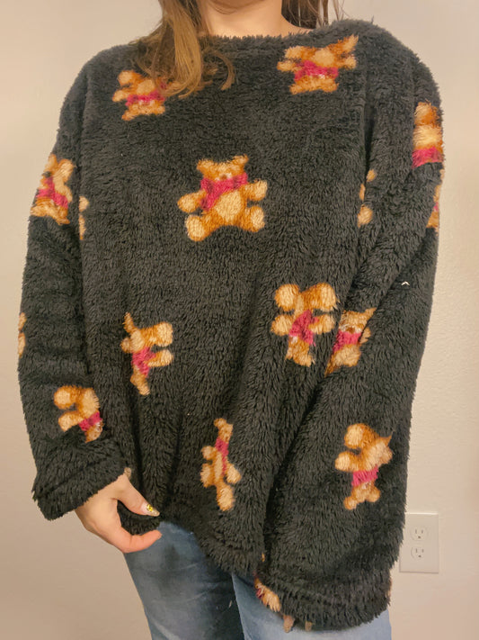 Fuzzy Teddy Bear Crewneck | From the Rack | Grace Thrifts