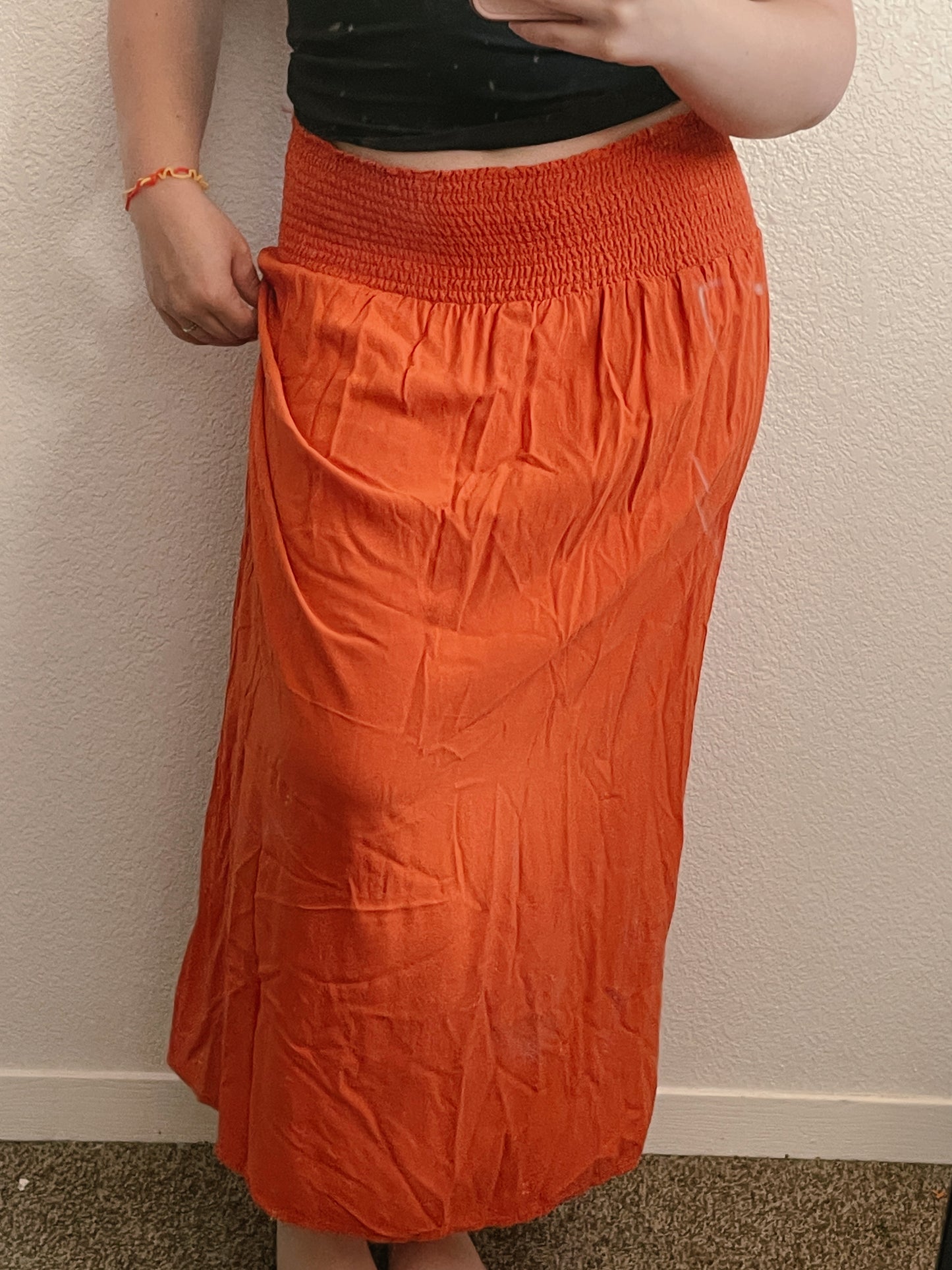 Burnt Orange Maxi Skirt
