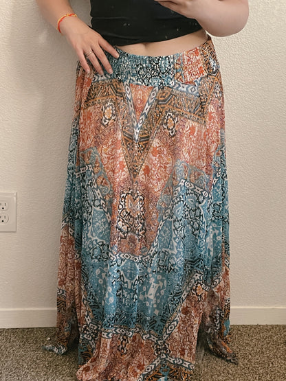 Bohemian Flare Maxi Skirt