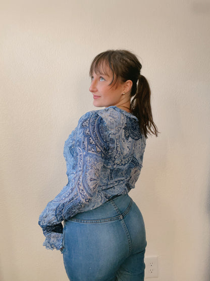 Y2K Silvermist Blouse